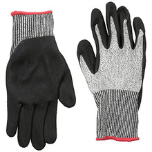 General Purpose Palm Dipped Black Sandy Nitrile Cut Resistant Gloves